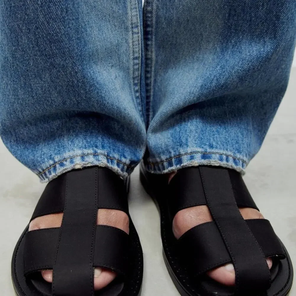 Zara 7.5 black strappy fisherman sandals - Picture 4 of 11